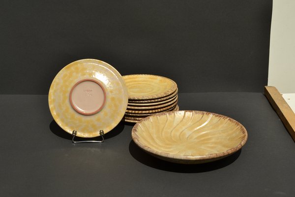 Plates with Bowl from Upsala Ekeby, 1940s, Set of 10-AOU-1720545