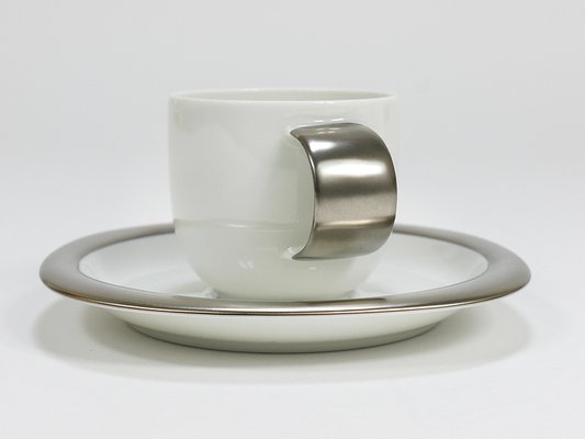 Platinum Espresso Coffee Cups attributed to Timo Sarpaneva for Rosenthal, Finland, 1980s, Set of 12-MWV-2027502