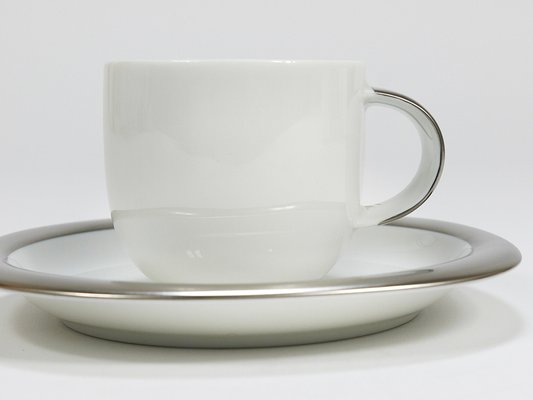 Platinum Espresso Coffee Cups attributed to Timo Sarpaneva for Rosenthal, Finland, 1980s, Set of 12-MWV-2027502