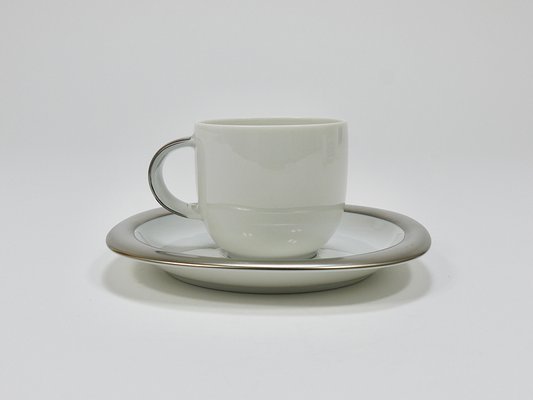 Platinum Espresso Coffee Cups attributed to Timo Sarpaneva for Rosenthal, Finland, 1980s, Set of 12-MWV-2027502