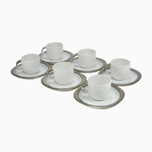 Platinum Espresso Coffee Cups attributed to Timo Sarpaneva for Rosenthal, Finland, 1980s, Set of 12-MWV-2027502