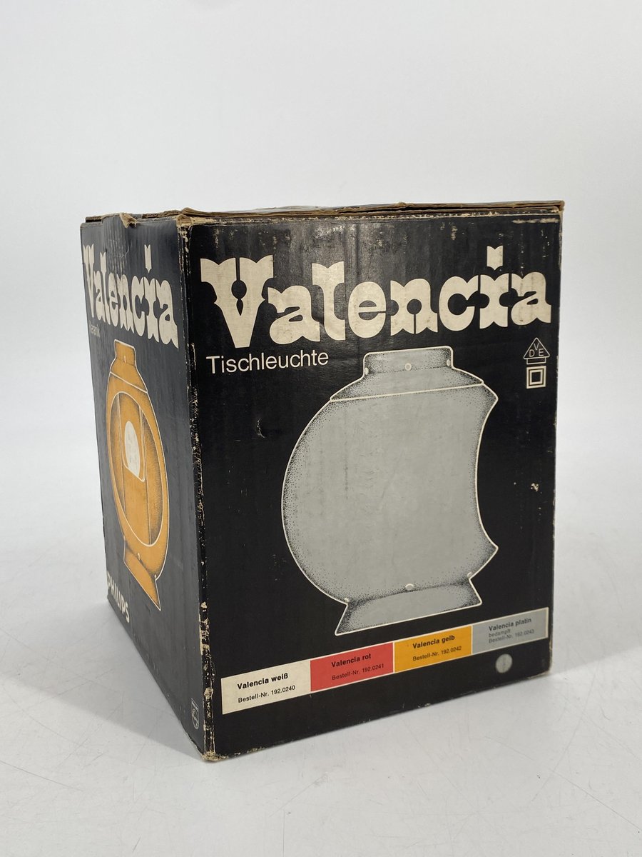 Platinum-Plated Version of the Valencia Table Lamp by Marcello Cuneo for Philips, in the Original Box, 1960s