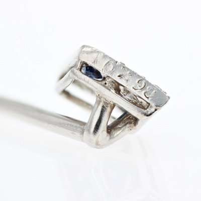 Platinum Tie Pin Brooch with Sapphire and Diamonds from Janesich, France, 1920s-OLU-1407754