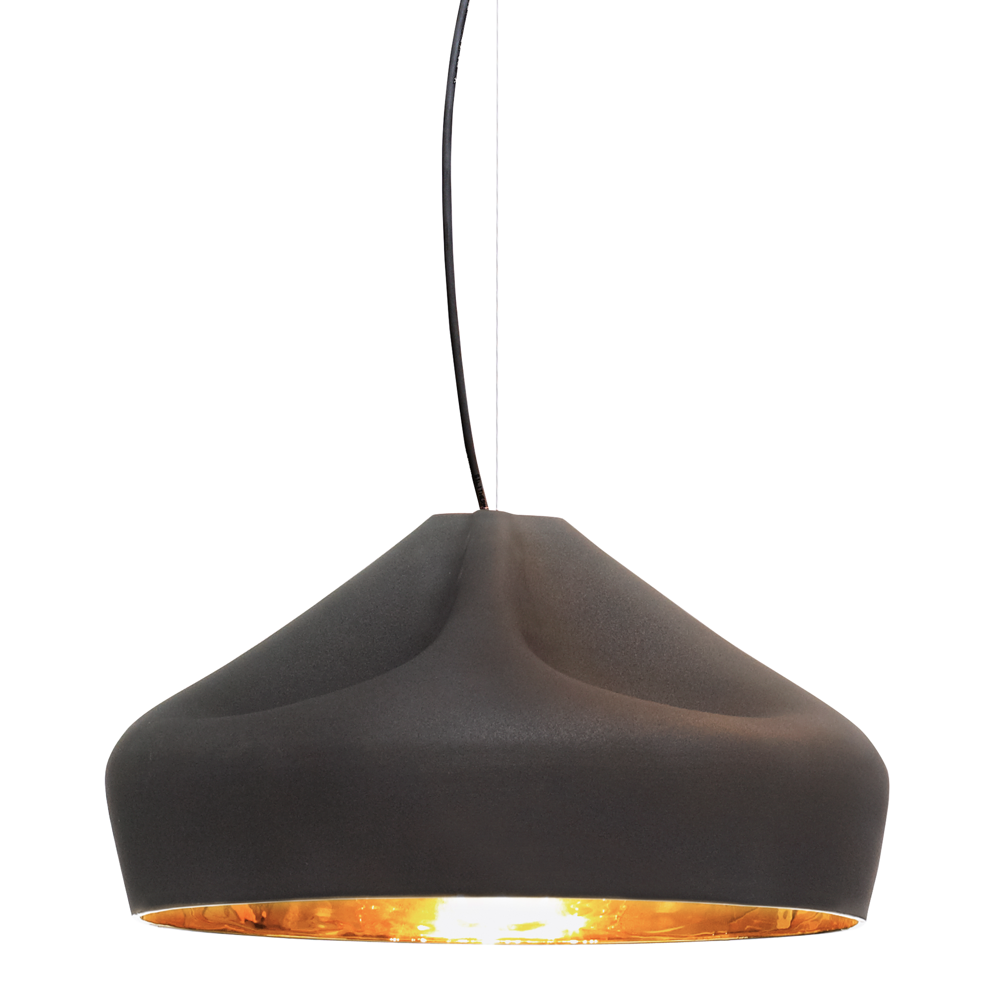 Pleat Box Pendant Lamp 47 by Marset #Black & Gold