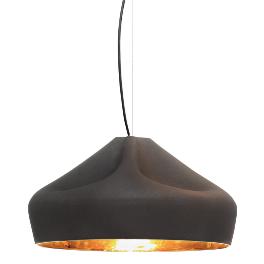 Pleat Box Pendant Lamp 47 by Marset #Black & Gold