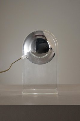 Plexi and Chrome Table Lamp by Gino Sarfatti, 1980-POG-1821509