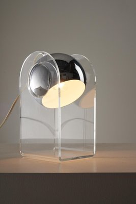 Plexi and Chrome Table Lamp by Gino Sarfatti, 1980-POG-1821509