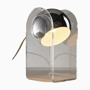 Plexi and Chrome Table Lamp by Gino Sarfatti, 1980-POG-1821509