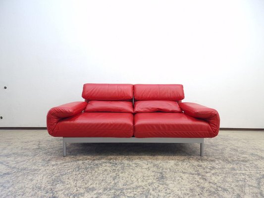 Plura Leather Couch Two-Seater Sofa in Red by Rolf Benz-BVM-2032786