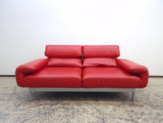 Plura Leather Couch Two-Seater Sofa in Red by Rolf Benz-BVM-2032786