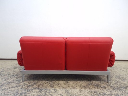 Plura Leather Couch Two-Seater Sofa in Red by Rolf Benz-BVM-2032786