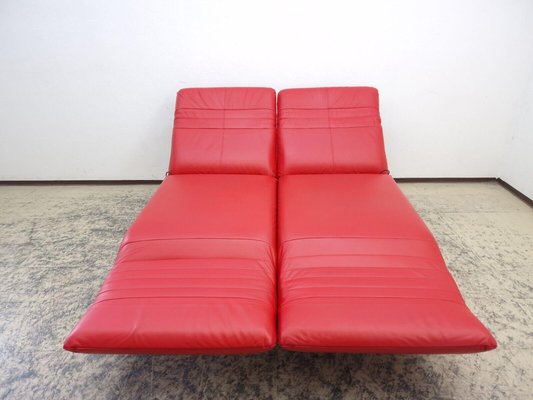 Plura Leather Couch Two-Seater Sofa in Red by Rolf Benz-BVM-2032786