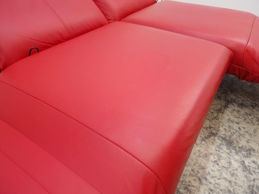 Plura Leather Couch Two-Seater Sofa in Red by Rolf Benz-BVM-2032786