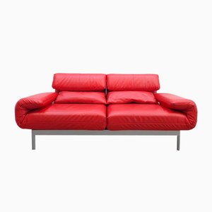 Plura Leather Couch Two-Seater Sofa in Red by Rolf Benz-BVM-2032786