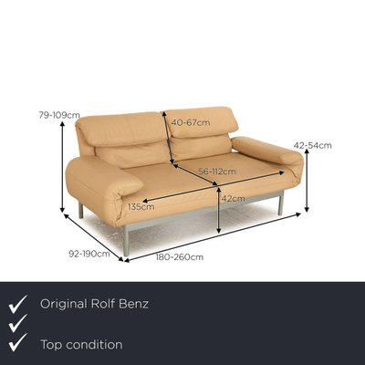 Plura Leather Two Seater Beige Sofa from Rolf Benz-RQW-1819591