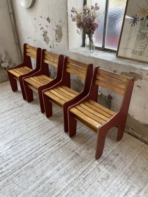 Plywood Chairs, 1980s, Set of 4-LCU-1406570