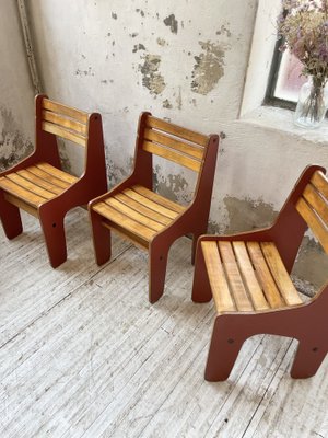 Plywood Chairs, 1980s, Set of 4-LCU-1406570