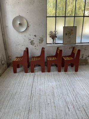 Plywood Chairs, 1980s, Set of 4-LCU-1406570