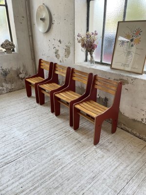 Plywood Chairs, 1980s, Set of 4-LCU-1406570