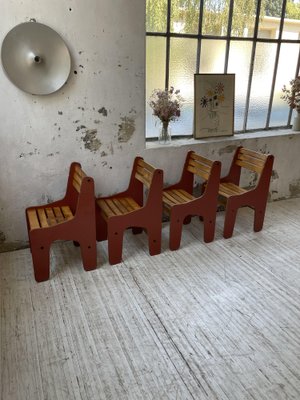 Plywood Chairs, 1980s, Set of 4-LCU-1406570