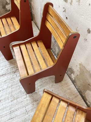 Plywood Chairs, 1980s, Set of 4-LCU-1406570