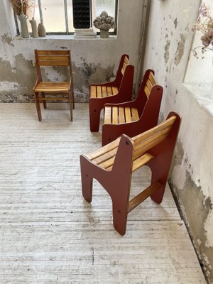 Plywood Chairs, 1980s, Set of 4-LCU-1406570