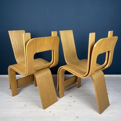 Plywood Esse Dining Chairs by Gigi Sabadin for Stilwood, Italy, 1970s, Set of 4-WQC-1743080