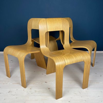 Plywood Esse Dining Chairs by Gigi Sabadin for Stilwood, Italy, 1970s, Set of 4-WQC-1743080