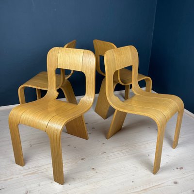 Plywood Esse Dining Chairs by Gigi Sabadin for Stilwood, Italy, 1970s, Set of 4-WQC-1743080