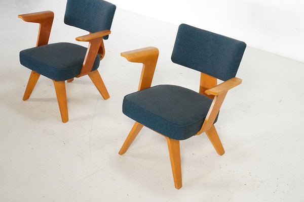 Plywood HF506 Easy Chairs by Cor Alons for Gouda Den Boer, the Netherlands, 1950s, Set of 2-TEA-1750160