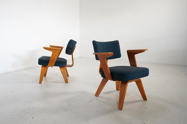 Plywood HF506 Easy Chairs by Cor Alons for Gouda Den Boer, the Netherlands, 1950s, Set of 2-TEA-1750160