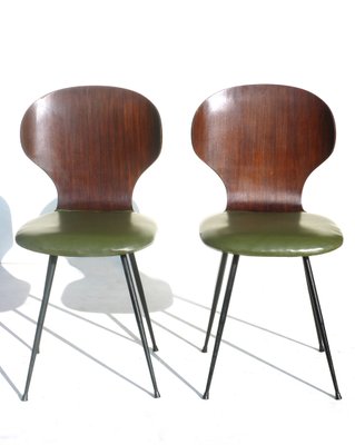 Plywood & Metal Dining Chairs by Carlo Ratti for Lissoni, 1950s, Set of 2-GKB-562017