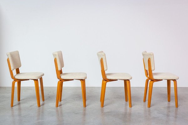 Plywood Multiplex Dining Chairs by Cor Alons & J.C. Jansen for C. de Boer, 1950s, Set of 4-YI-763888