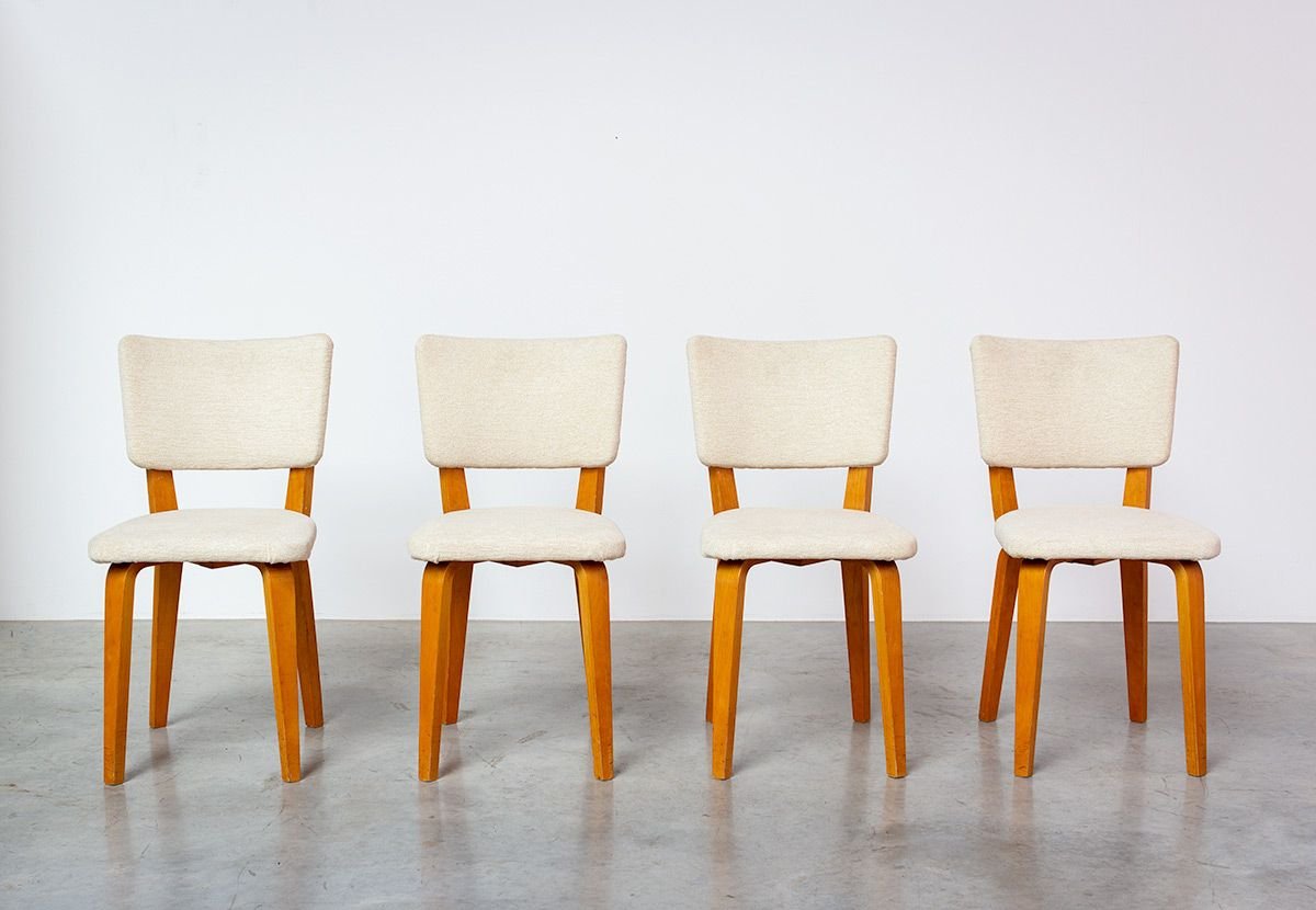 Plywood Multiplex Dining Chairs by Cor Alons & J.C. Jansen for C. de Boer, 1950s, Set of 4