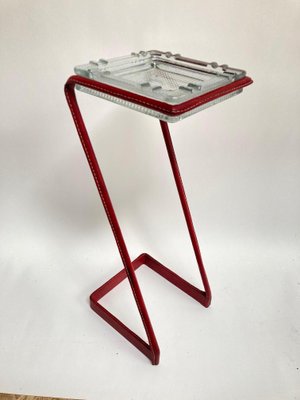 Pocket Tray on Leather Covered Stand by Jacques Adnet-VRR-1003596