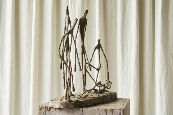 Poetic Sculpture in Metal and Plaster in the style of Alberto Giacometti, 1960s-FEW-2024207