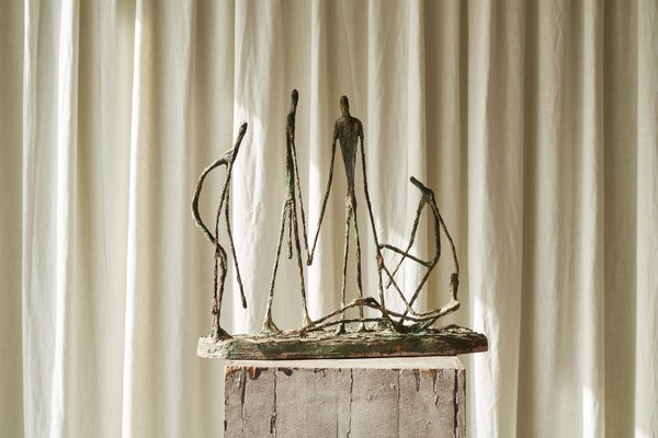 Poetic Sculpture in Metal and Plaster in the style of Alberto Giacometti, 1960s-FEW-2024207