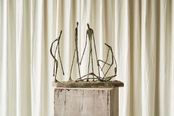 Poetic Sculpture in Metal and Plaster in the style of Alberto Giacometti, 1960s-FEW-2024207