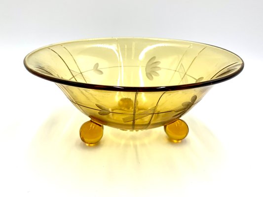 Polish Art Deco Bowl from Ząbkowice Glassworks, 1960s-BXB-1057110