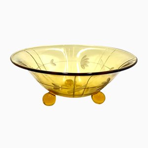 Polish Art Deco Bowl from Ząbkowice Glassworks, 1960s-BXB-1057110