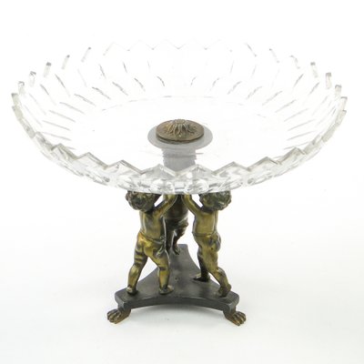 Polish Art Nouveau Figurative Crystal Bowl on Stand, 1890s-BKO-1799031