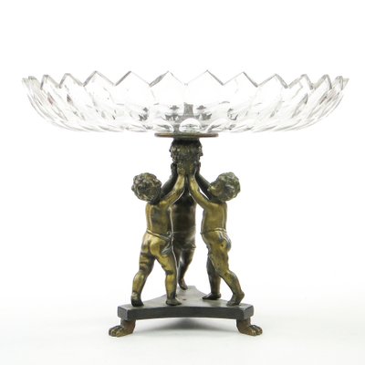 Polish Art Nouveau Figurative Crystal Bowl on Stand, 1890s-BKO-1799031