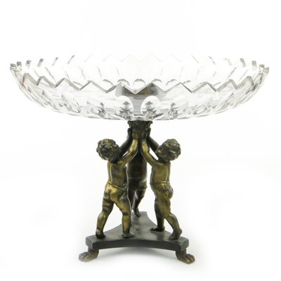 Polish Art Nouveau Figurative Crystal Bowl on Stand, 1890s-BKO-1799031