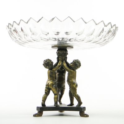 Polish Art Nouveau Figurative Crystal Bowl on Stand, 1890s-BKO-1799031