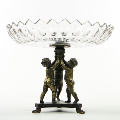 Polish Art Nouveau Figurative Crystal Bowl on Stand, 1890s-BKO-1799031