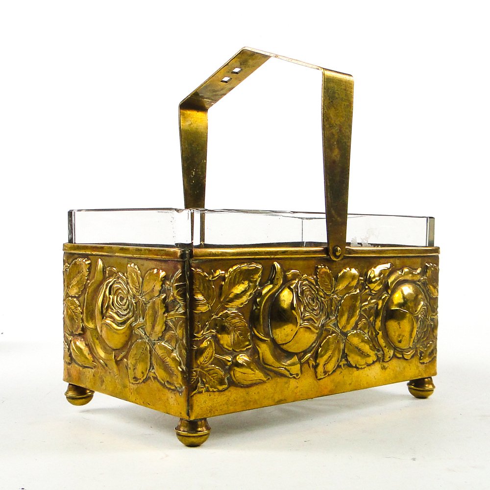 Polish Art Nouveau Fruit Basket by Plewkiewicz, 1890s