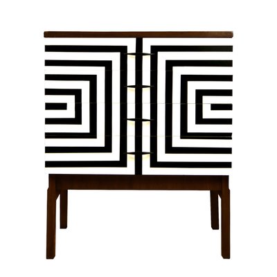 Polish Chest of Drawers with Op Art Motif, 1970s