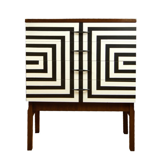 Polish Chest of Drawers with Op Art Motif, 1970s