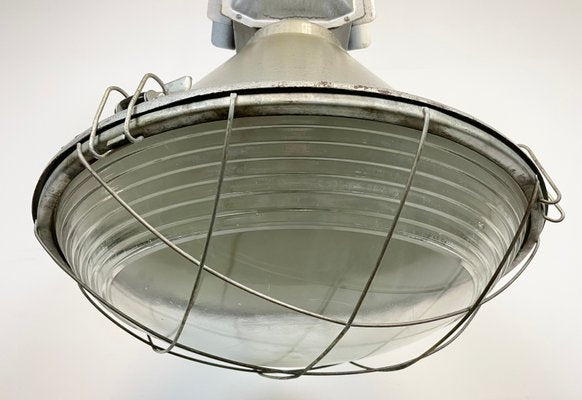 Polish Industrial Factory Ceiling Lamp with Glass Cover from Mesko, 1990s-CGF-1268366