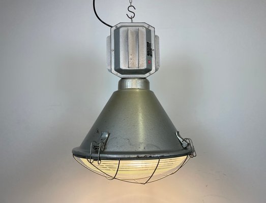 Polish Industrial Factory Ceiling Lamp with Glass Cover from Mesko, 1990s-CGF-1268366